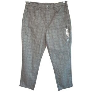 American Eagle Mom Straight Super High Rise Plaid Pants Size 16R Preppy Academia